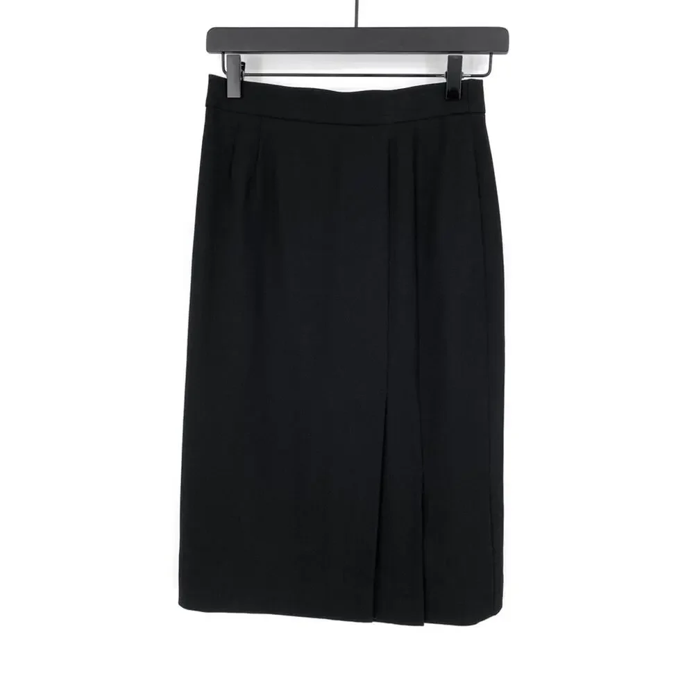 VTG ESCADA Wool Pencil Skirt Black 34